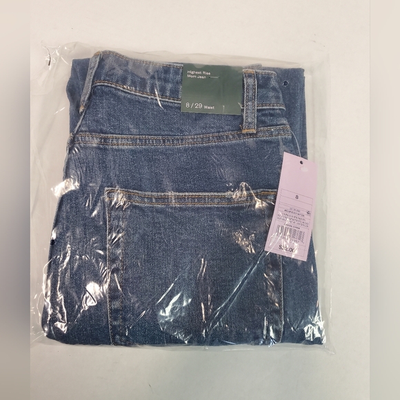 Wild Fable Highest Rise Mom jean Size 8 NWT Medium Blue By Target Pants - Picture 10 of 13